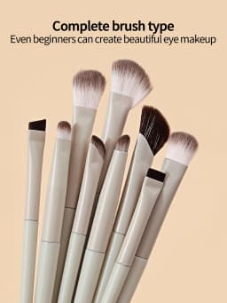5/9/10pc Professional Eye Makeup Brush Set, Ultra-Thin Blade Eyeliner Brush, Nose Shadow Highlight Brush, Eye Smudge Brush Set