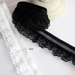 1 Yard White Black Elastic Lace Fabric Handmade DIY Accessories Party Wedding Decoration 4cm Wide