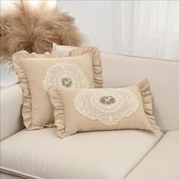 BUYNOW 1PC Flower Embroidered Lace Pillowcase Idyllic Living Room Sofa Cushion Cover Home Bedroom Saddle Decor Cojines Para Sala