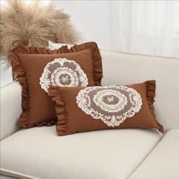 BUYNOW 1PC Flower Embroidered Lace Pillowcase Idyllic Living Room Sofa Cushion Cover Home Bedroom Saddle Decor Cojines Para Sala