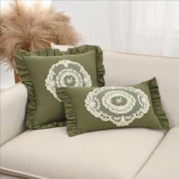 BUYNOW 1PC Flower Embroidered Lace Pillowcase Idyllic Living Room Sofa Cushion Cover Home Bedroom Saddle Decor Cojines Para Sala