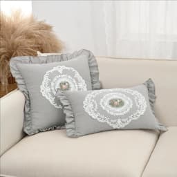 BUYNOW 1PC Flower Embroidered Lace Pillowcase Idyllic Living Room Sofa Cushion Cover Home Bedroom Saddle Decor Cojines Para Sala