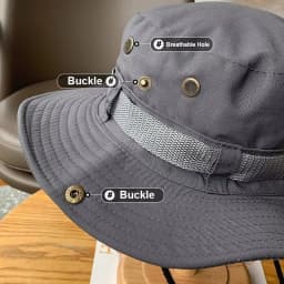 Unisex Sun Hat for Outdoor Fishing Hiking Hunting UV Protection Breathable Foldable Adjustable Chin Strap Wide Brim Boonie Hat