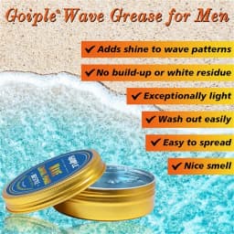 GOIPLE Men Wave Control Hair Pomade Lasting Styling Hair Mud Waves Layered 360 Style Wax Cream Pirate Hat and Plastic Brush 4pcs