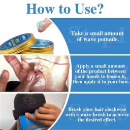 GOIPLE Men Wave Control Hair Pomade Lasting Styling Hair Mud Waves Layered 360 Style Wax Cream Pirate Hat and Plastic Brush 4pcs