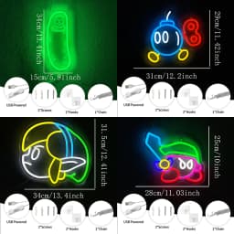Neon Sign Anime Rick LED Neon Lights for Wall Decor,Bomb LED Sign Anime Decor for Man Cave, Bedroom, Game Room, Pickle Party
