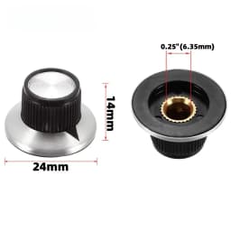 Miwayer 5/10/20 PCS Guitar Effect Pedal Knob Chrome Top Arrow Indication Knob/6.35MM Shaft/Compatible with Electric Guitar Bass