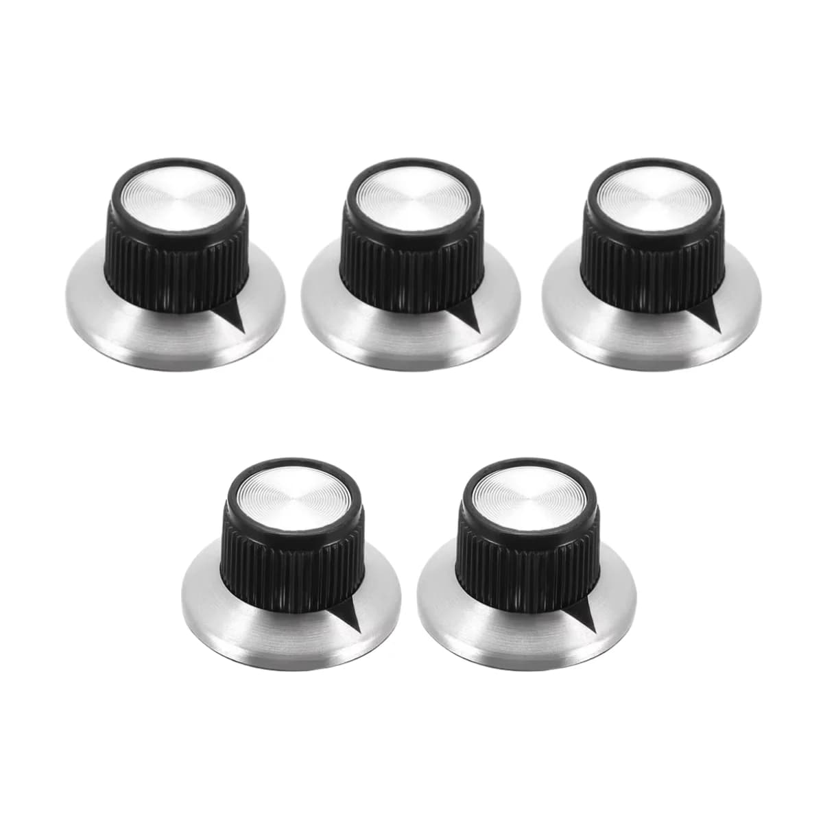 Miwayer 5/10/20 PCS Guitar Effect Pedal Knob Chrome Top Arrow Indication Knob/6.35MM Shaft/Compatible with Electric Guitar Bass