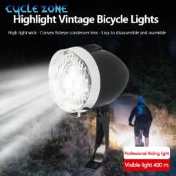 Retro Bike Headlight Type-C Rechargeable Classic Mountain Bicycle Front Light 3 LED MTB Road Bike Headlamp Cycling Accessories