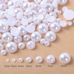 30-1000Pcs Half Flatback Imitation Pearls Beads White/Beige ABS Half Round Loose Bead For Nail Art DIY Craft Garment 2-16mm