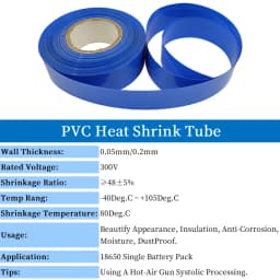 18650 Lithium Battery Heat Shrink Tube Width 17mm ~ 300mm Li-ion Wrap Cover Skin PVC Shrinkable Film Sleeves Insulation Sheath
