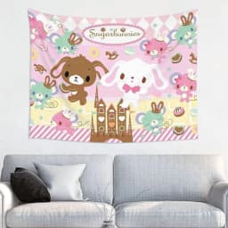 MINISO Cartoon Kawaii Sugarbunnies Anime Printed Tapestry Hippie Decoration Bedroom Home Decoration