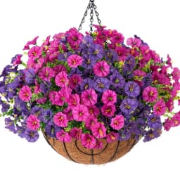 4/12Pcs Artificial Flowers Fake Silk Morning Glory Flower Eucalyptus Plants UV Resistant Garden Summer House Outdoor Decoration