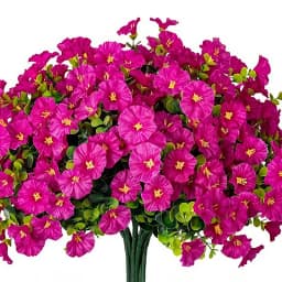 4/12Pcs Artificial Flowers Fake Silk Morning Glory Flower Eucalyptus Plants UV Resistant Garden Summer House Outdoor Decoration