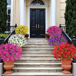4/12Pcs Artificial Flowers Fake Silk Morning Glory Flower Eucalyptus Plants UV Resistant Garden Summer House Outdoor Decoration