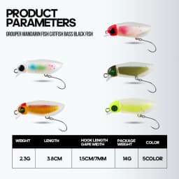 TAIYU Luminous Micro Minnow Bait 2.3g Spinners Artificial Hard Fishing Lure Topwater Crankbait Tackle for Bass Trout