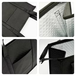 Large Insulated Reusable Grocery Bag with Zipper & Front Pocket, keep cool/warm for hours for Camping Picnic, fishing, shopping