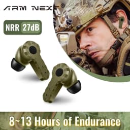 ARM NEXT Tactical Earphone Earplugs for Noise-canceling Ear Caps for Shooting Hearing Protection NRR27dB