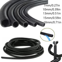 Outer Diameter 7/10/13/15/18/21/25/28mm Length 1/3/6m Split Type Steel Wire Braided Conduit Polyethylene Pipe Black Sleeve