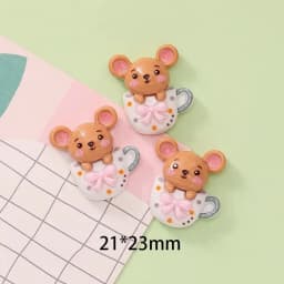 10Pcs New Cute Resin Cartoon Girl, Bunny, Teacup Mouse, Mushroom Flat back Scrapbooking DIY Jewelry Craft Decoration Accessories