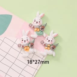 10Pcs New Cute Resin Cartoon Girl, Bunny, Teacup Mouse, Mushroom Flat back Scrapbooking DIY Jewelry Craft Decoration Accessories