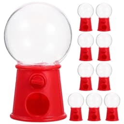 10pcs Mini Gumball Machine Bright Colors Reusable Plastic Dispenser Safe Materials Candy Machine Gifts Packaging Boxes Cake