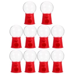 10pcs Mini Gumball Machine Bright Colors Reusable Plastic Dispenser Safe Materials Candy Machine Gifts Packaging Boxes Cake