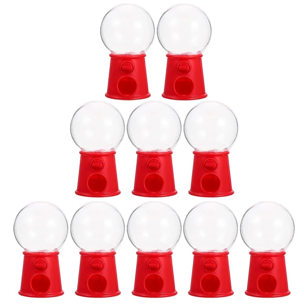 10pcs Mini Gumball Machine Bright Colors Reusable Plastic Dispenser Safe Materials Candy Machine Gifts Packaging Boxes Cake