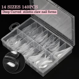 New Eagle Claw Nail-Forms 140pcs Crystal Extension Tips For Quick Gel Nails Paperless Nail Art Kit With Claw Shaped Design Salon