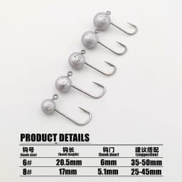 Mr JigginG 20pcs Micro Jig Head Fishing Hook 1g/1.5g/2g/2.5g/3g Super Tiny Fishing Hook Mini Soft Lure Bass Bait Fishing Tackle