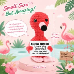 Positive Crochet Handmade Amigurumi Doll Emotional Support Pocket Hug Knit Plant Flower Encouragement Gift for Friends Coworker