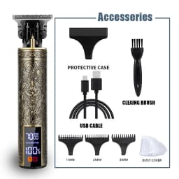 2025 Vintage T9 Hair Clipper /Accessories | USB Fast Charge LCD Shaver | 0mm Bald Cutting Machine Barber for Men Home Haircut