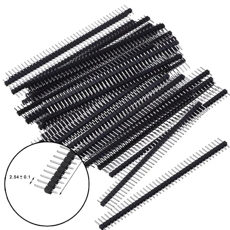 10pcs 40 Pin 1x40 Single Row Male And Female 2.54 Breakable Pin Header Connector Strip For Arduino Black