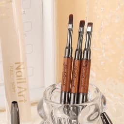Durable Sandalwood Pole Nail Art Brush Dual-ended Professional Nail Liner Brush Nail Art Phototherapy Pen Nail Painting