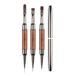 Durable Sandalwood Pole Nail Art Brush Dual-ended Professional Nail Liner Brush Nail Art Phototherapy Pen Nail Painting