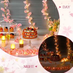 180cm Artificial Pink Cherry LED Blossom Vine Home Room Table Decoration Garden Curtains Accessories DIY Party Wedding Decor