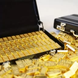 Mini Gold Bar Replica - 24K Gold-Plated Alloy Collectible, Decorative Display Model for Home/Office, Investment Prop Gift (Reali
