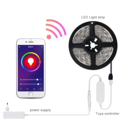 Tuya Smart Life WiFi Controller for LED Strip Light,Single Color/RGB Controller DC12V 2A/3A Power Adapter EU Plug/US Plug