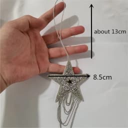 8.5cm Beaded Patch Sequin Rhinestones Five-Pointed Star Keychain Star Decoration Tassels For Embellishing Bag Clothing Lanyard