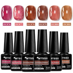 6pcs Nude Jelly Gel Nail Polish Set Summer Nails Sheer Translucent Nail Gel for Manicure Nail Supplies Soak Off UV Led Varnish