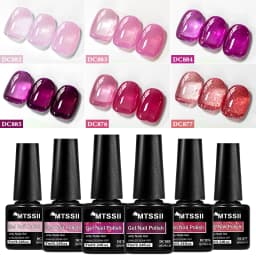 6pcs Nude Jelly Gel Nail Polish Set Summer Nails Sheer Translucent Nail Gel for Manicure Nail Supplies Soak Off UV Led Varnish