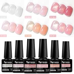 6pcs Nude Jelly Gel Nail Polish Set Summer Nails Sheer Translucent Nail Gel for Manicure Nail Supplies Soak Off UV Led Varnish