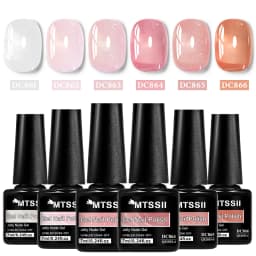 6pcs Nude Jelly Gel Nail Polish Set Summer Nails Sheer Translucent Nail Gel for Manicure Nail Supplies Soak Off UV Led Varnish