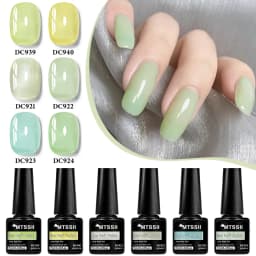 6pcs Nude Jelly Gel Nail Polish Set Summer Nails Sheer Translucent Nail Gel for Manicure Nail Supplies Soak Off UV Led Varnish