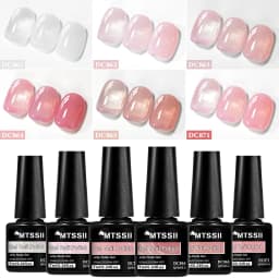 6pcs Nude Jelly Gel Nail Polish Set Summer Nails Sheer Translucent Nail Gel for Manicure Nail Supplies Soak Off UV Led Varnish