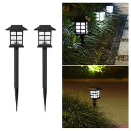 2 Pack Solar Pathway Light Outdoor Solar Lamp Waterproof Landscape Lighting for Garden Yard Patio Walkway Driveway Camping Decor