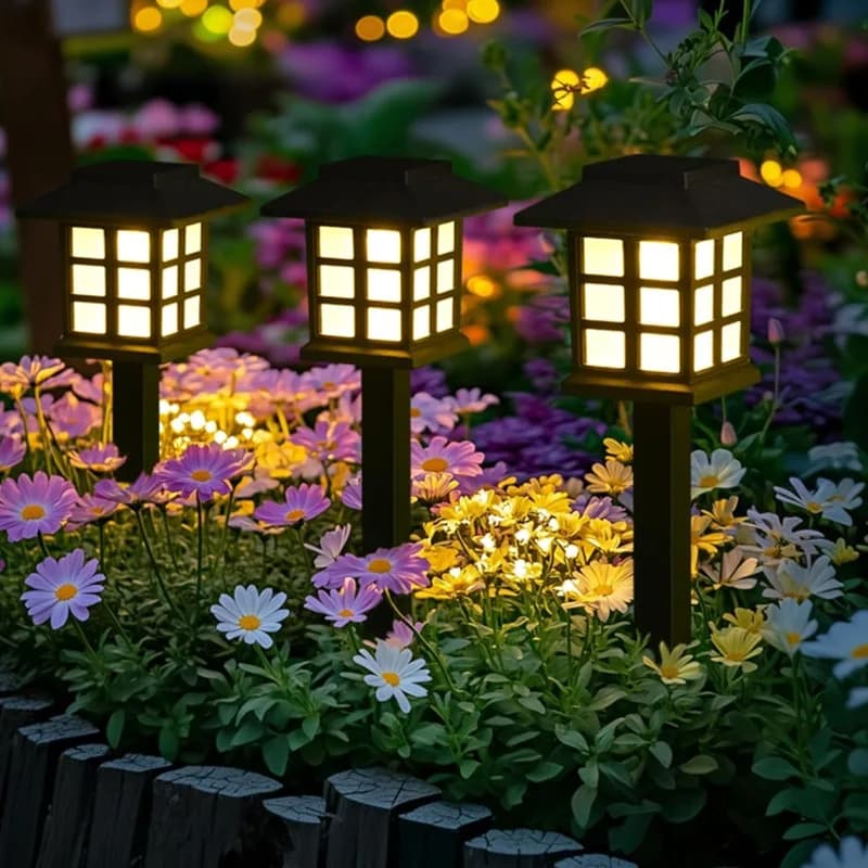 2 Pack Solar Pathway Light Outdoor Solar Lamp Waterproof Landscape Lighting for Garden Yard Patio Walkway Driveway Camping Decor