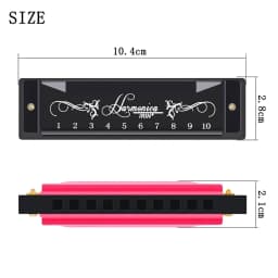 SLADE Harmonica Professional 10 Hole 20 Tone Colorful C Key Harmonica Mouth Organ Beginner Instruments for Kids Teaching Gifts