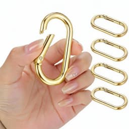 5 Pcs Spring O Ring Clip Oval Shape Snap Clip Key Rings Purse Strap Extender Clip Metal Spring Key Ring Keychain Round Buckle