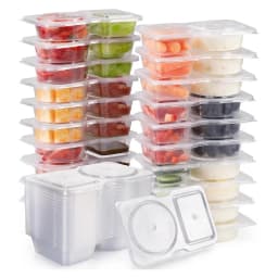 5/10/20/40PCS Double Compartment Seasoning Container with Lid Portable Compartment Snack Container for Daily Outdoor Picnic